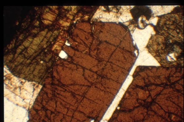 Monocristaux d’allanite en lame mince